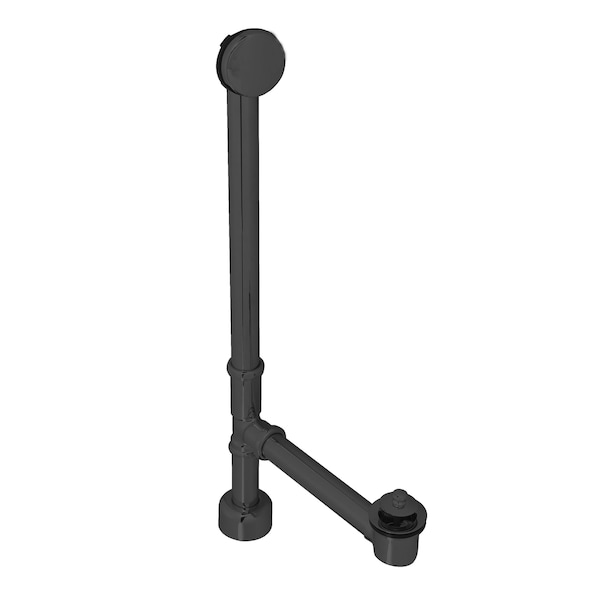 Westbrass Illusionary No-Hole Overflow W/ Twist & Close Bath Waste, 22" Make-Up, 17 Ga. Tubing in Flat Black D3221HK-62 - main